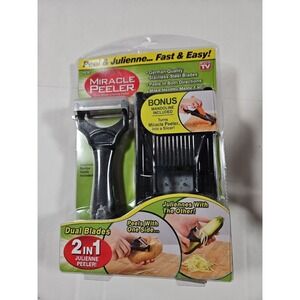 Miracle Peeler 2-in-1 Dual Blade Julienne Slicer Vegetable Peeler‎ Mandoline NIP